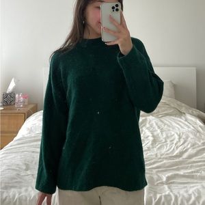 Stradivarius mock neck green knit sweater